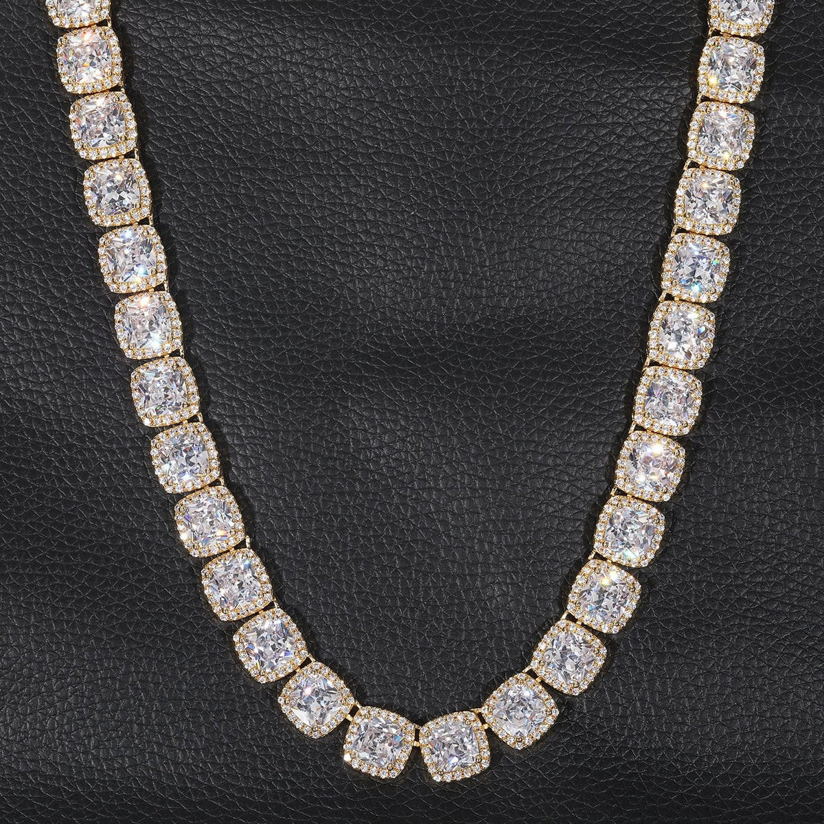 Nocta Vince Cushion-Cut Halo Tennis Chain