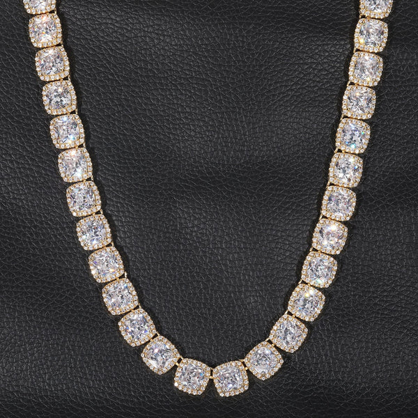 Nocta Vince Cushion-Cut Halo Tennis Chain