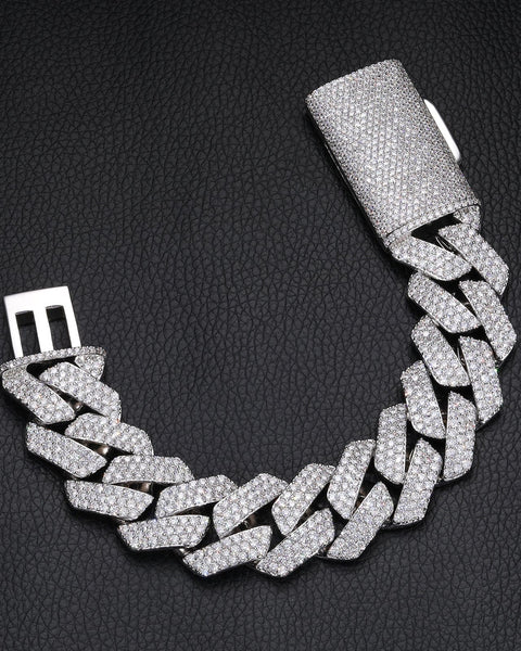 Nocta Vince Opal Pavé Cuban Chain Bracelet