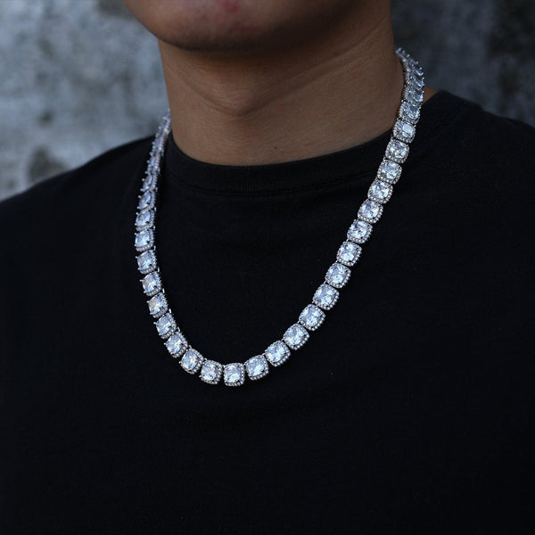 Nocta Vince Cushion-Cut Halo Tennis Chain