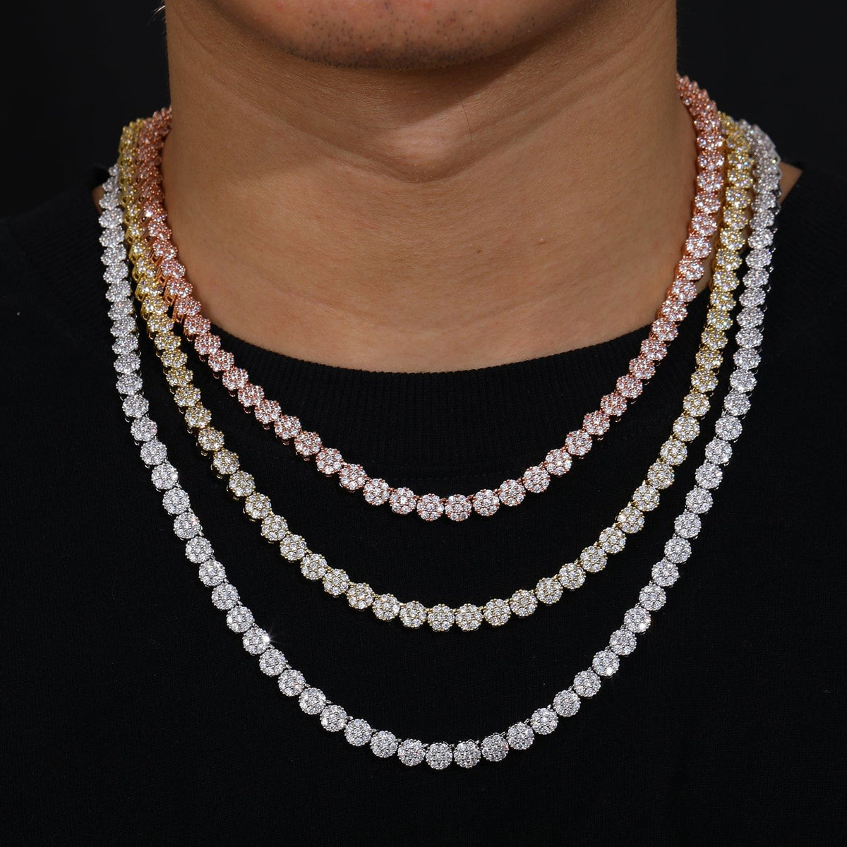 Nocta Vince Flower Cluster Tennis Chain