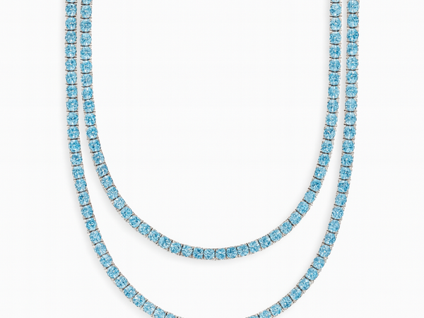 Iced Sea Blue Tennis Chain