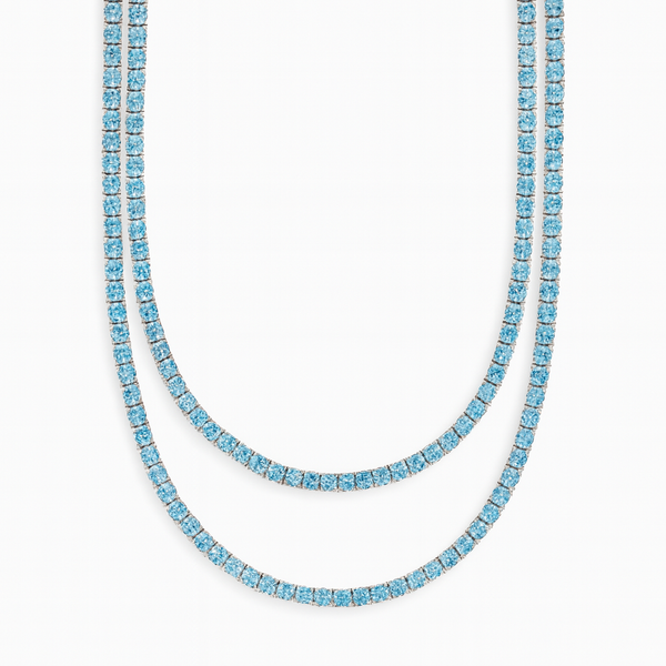 Iced Sea Blue Tennis Chain