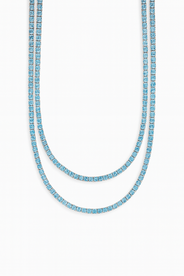 Iced Sea Blue Tennis Chain