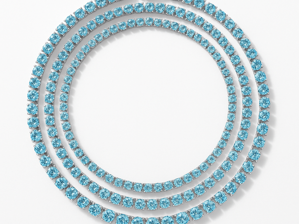 Iced Sea Blue Tennis Chain