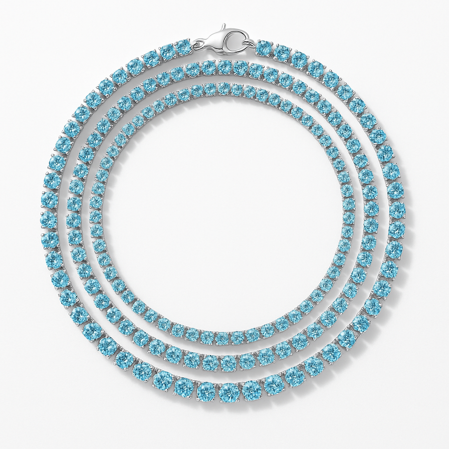 Iced Sea Blue Tennis Chain