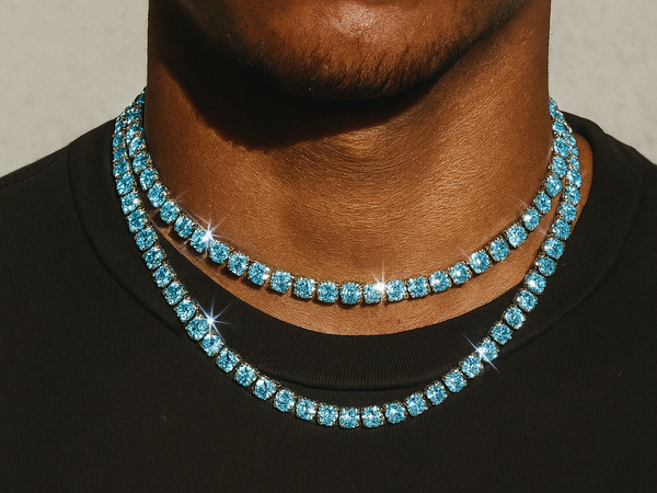 Iced Sea Blue Tennis Chain