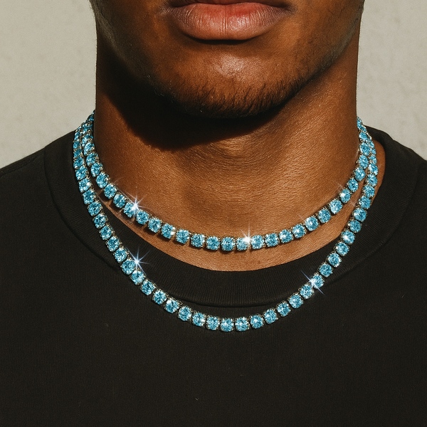 Iced Sea Blue Tennis Chain