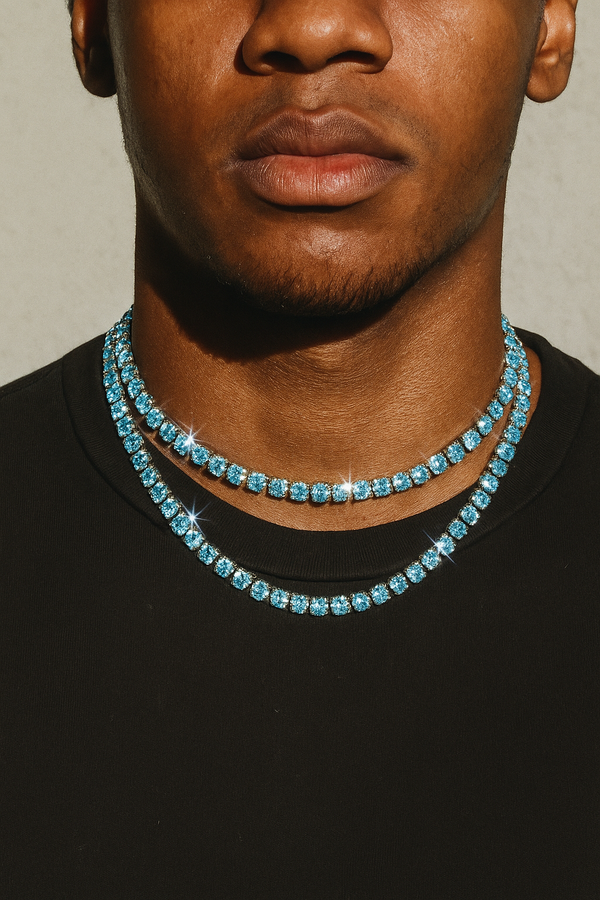 Iced Sea Blue Tennis Chain
