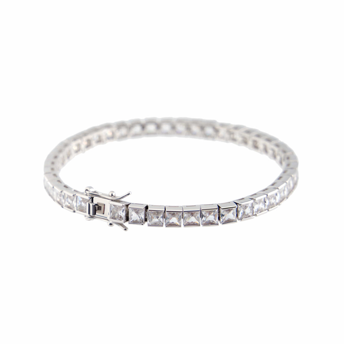 Nocta Vince Princess Cut 4 Prong Single Row Tennis Bracelet